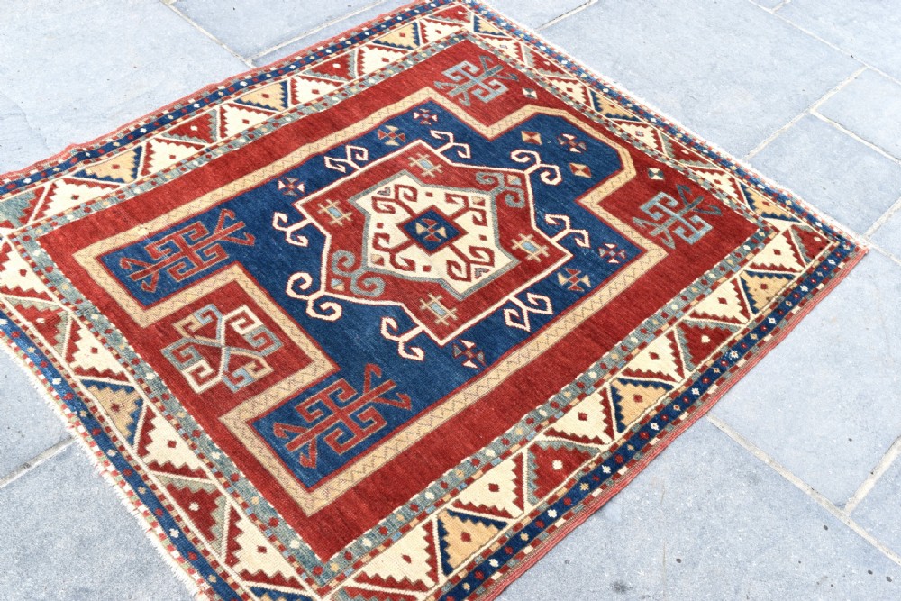 Early Caucasian Fachralo Kazak prayer rug 140x122 cm View III