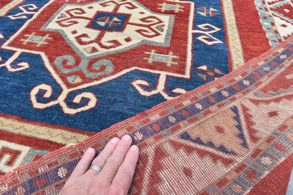 Early Caucasian Fachralo Kazak prayer rug 140x122 cm View V