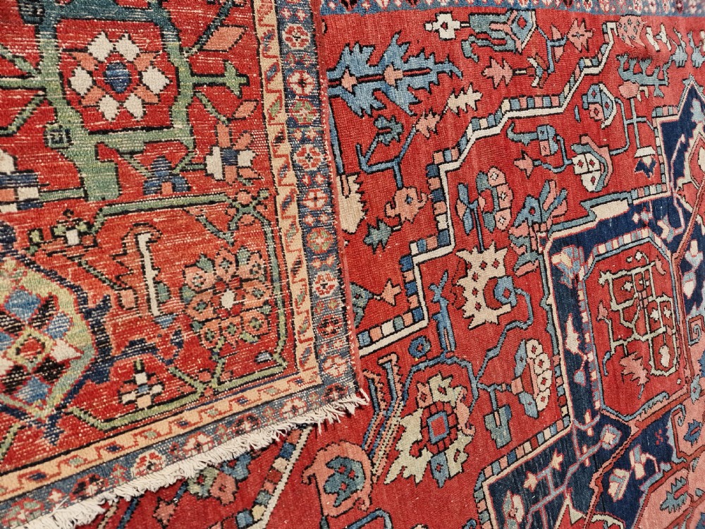 Good antique Karaja roomsize carpet 396x330 cm View II