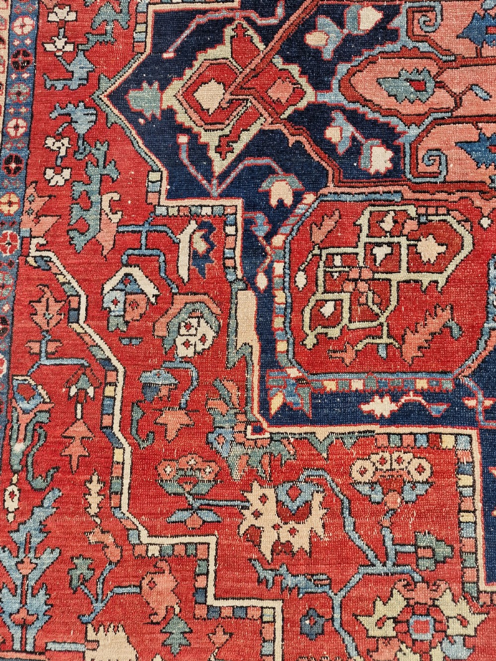 Good antique Karaja roomsize carpet 396x330 cm View V