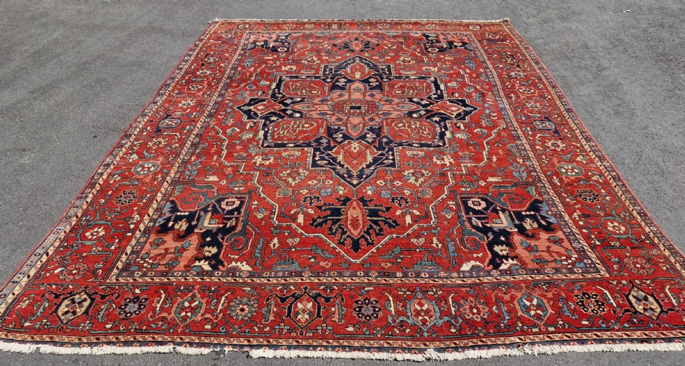 Good antique Karaja roomsize carpet 396x330 cm View VII