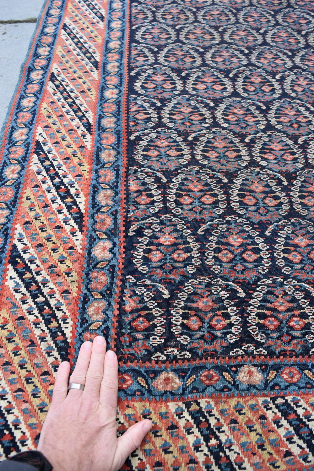 A good antique Senneh Kurd Kilim 176x146cm View V
