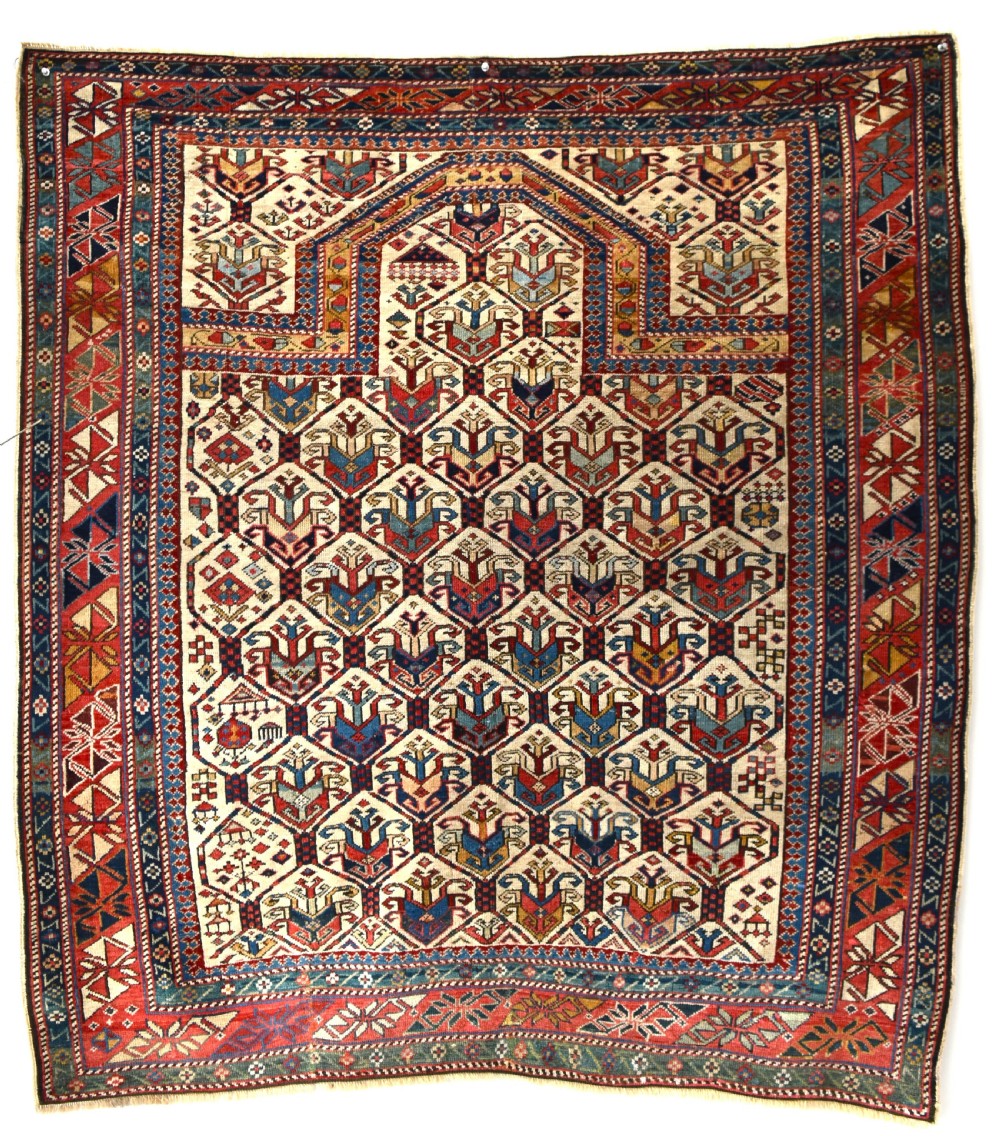 Very fine antique Shirvan prayer rug 135x124 cm View II