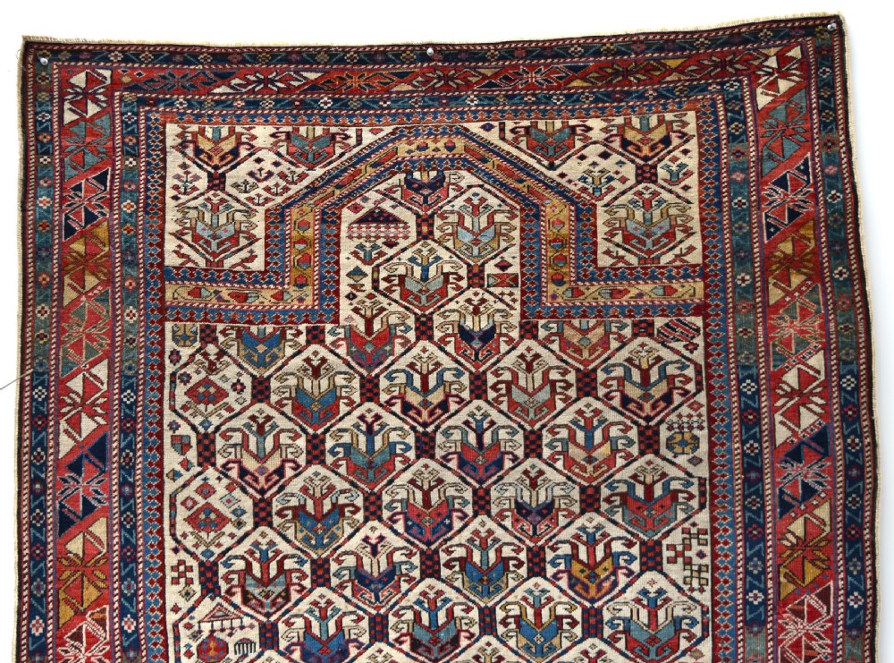Very fine antique Shirvan prayer rug 135x124 cm View III