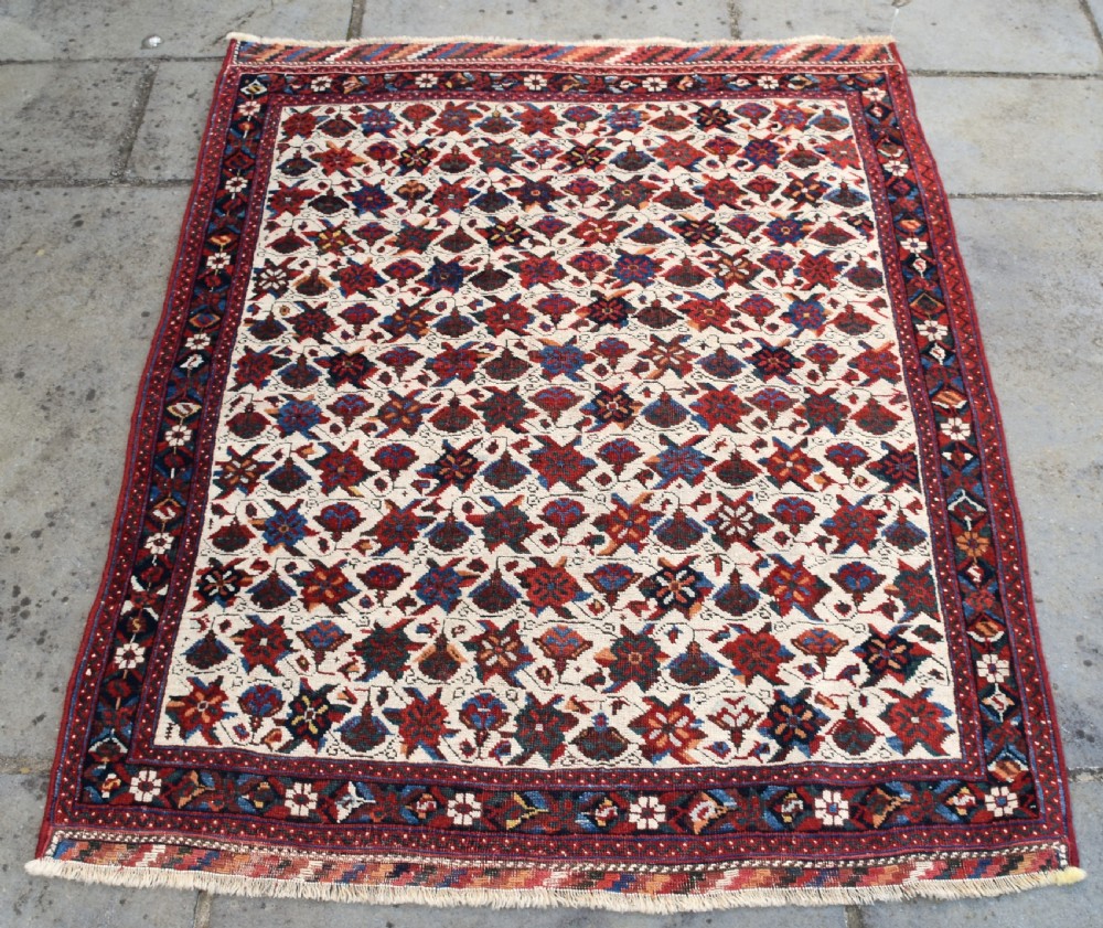 Antique Ivory ground Afshar rug 140x107cm View II