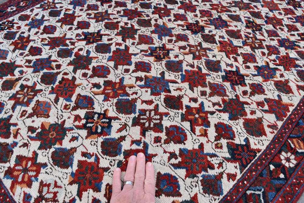Antique Ivory ground Afshar rug 140x107cm View III