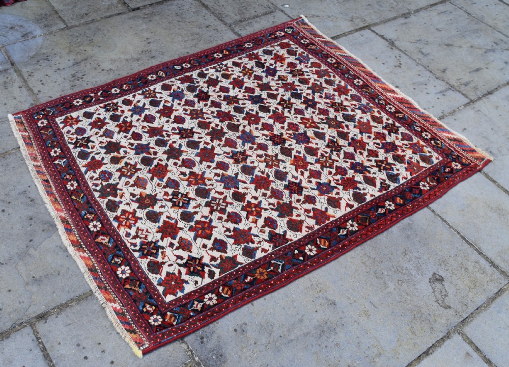Antique Ivory ground Afshar rug 140x107cm View IV