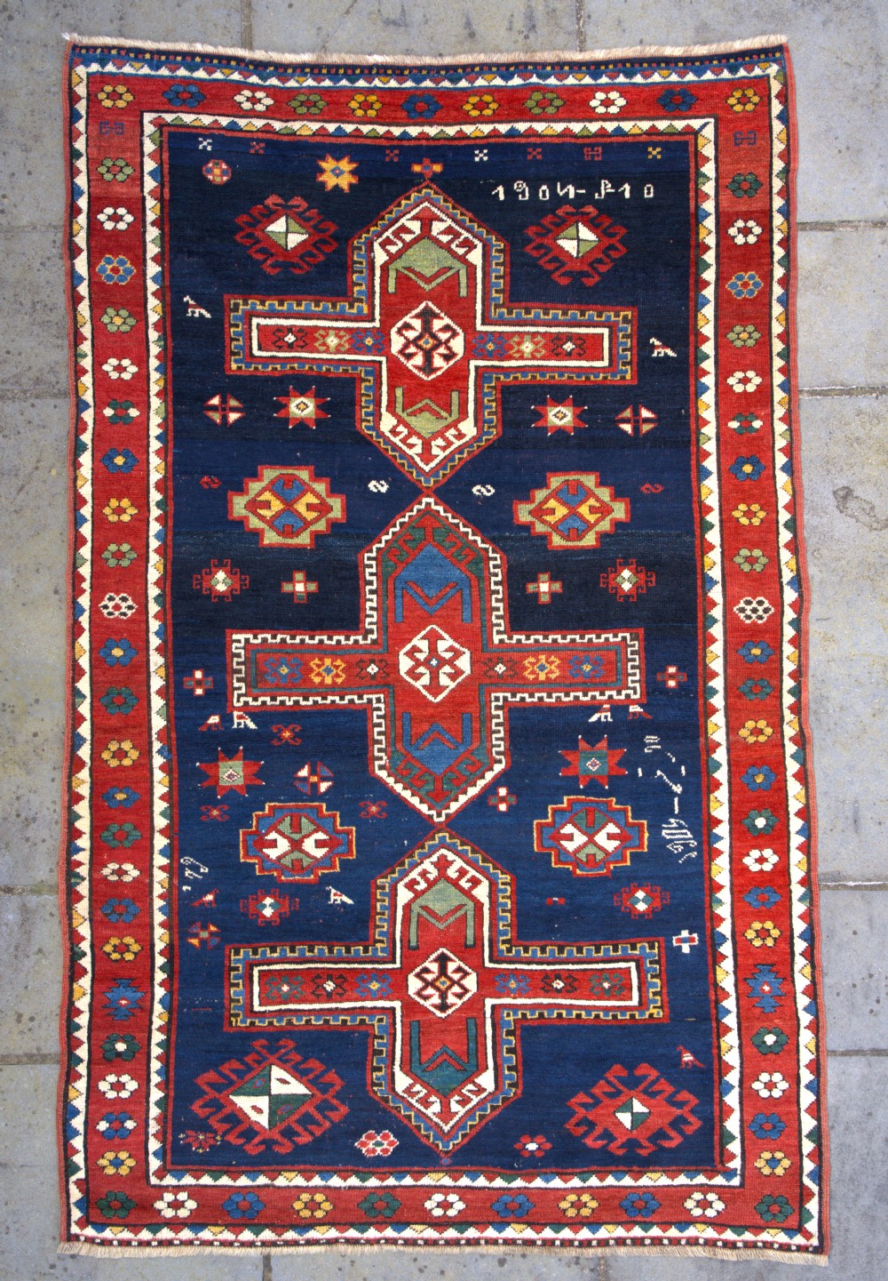 An antique Armenian Kazak rug 216x142cm View V