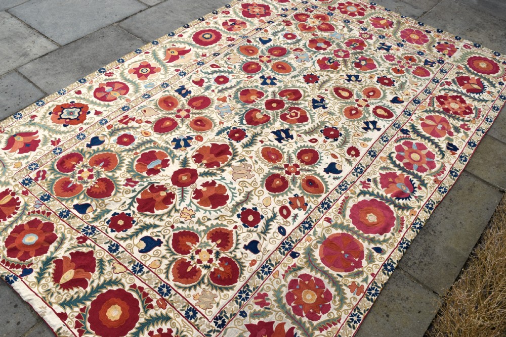 Fine antique Bukhara Suzani 258x168cm View III