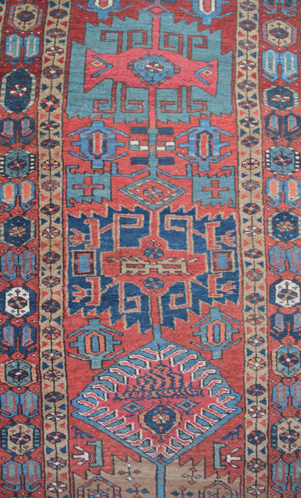 An antique Heriz runner 380x92 CM View II