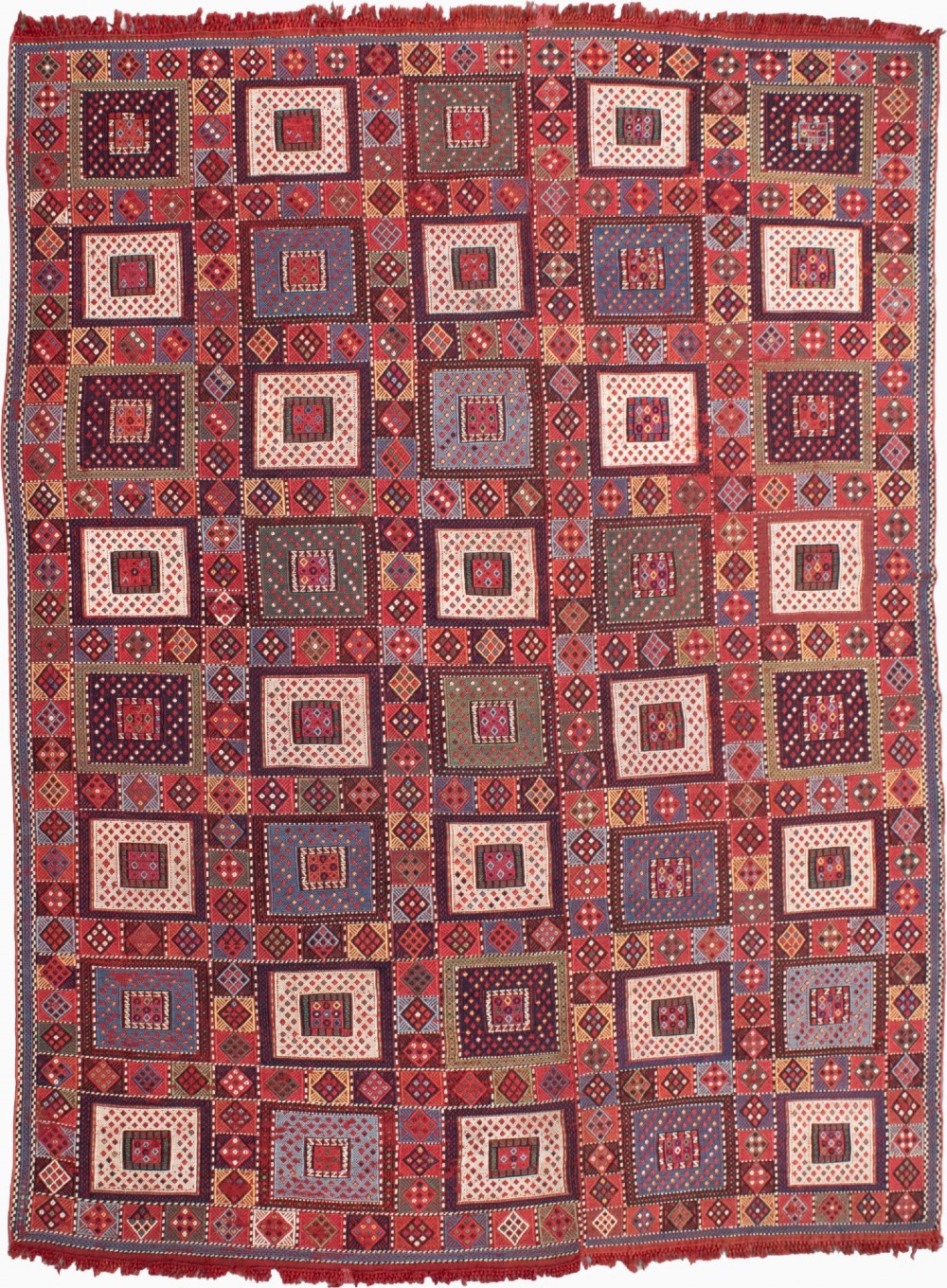 An antique Verneh brocaded kilim 235x185cm