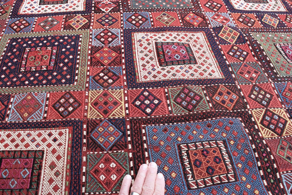 An antique Verneh brocaded kilim 235x185cm View V