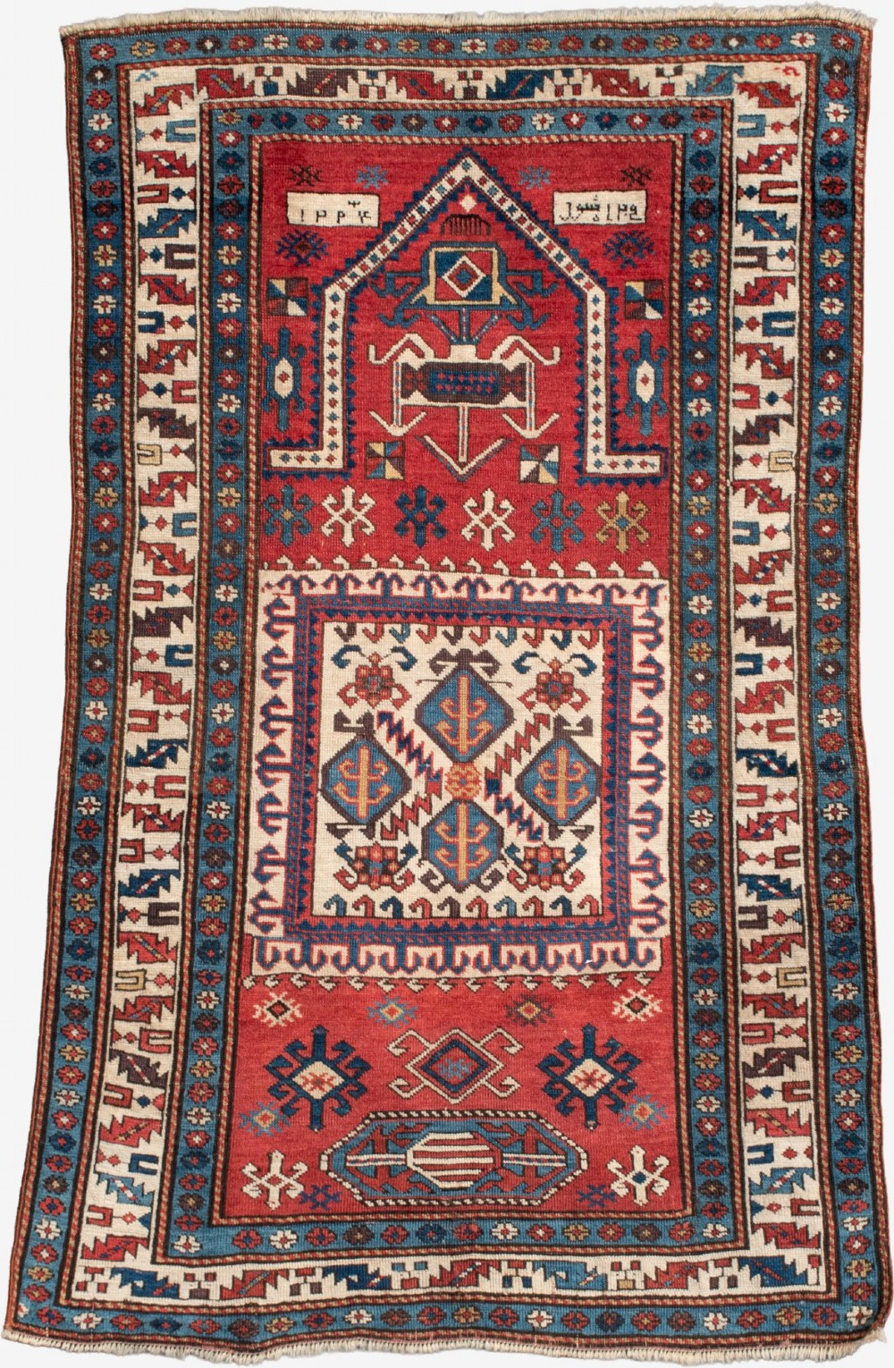 An Antique Kazak prayer rug Circa 1873 145x92cm