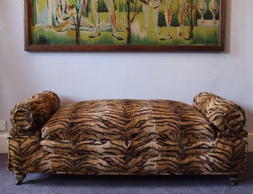An Art Deco Ottoman / Daybed with Bolster Ends