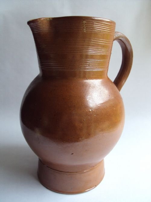 A Large Antique French Saltglaze Stoneware Cider Jug
