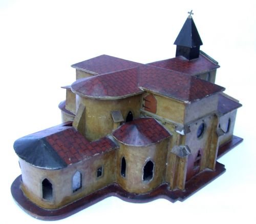 A Naieve French Wooden Model of a Church