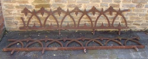 Two Sections of Victorian Cast Iron Balustrading / Wall Railings, Circa 1870