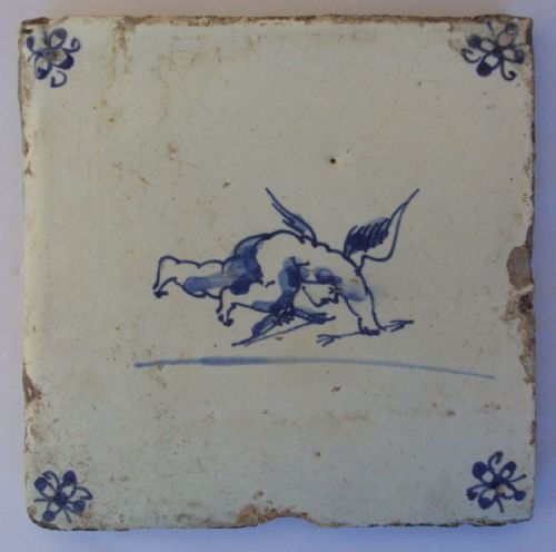 An 18th Century Delft Blue & White Tile