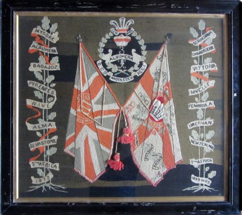 A Regimental Woolwork Picture Middlesex Regiment, Duke of Cambridge's Own