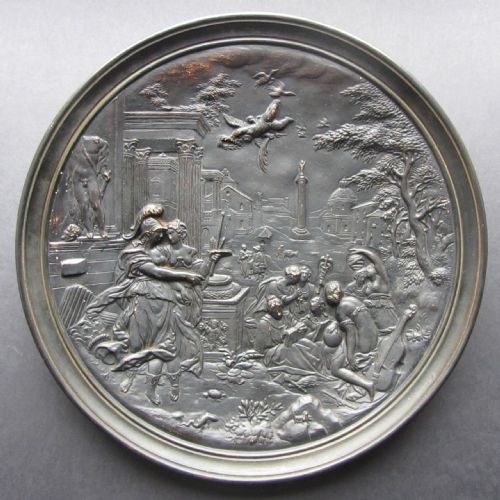 Johann Maresch Wall Plaque with Neo-classical Capriccio Scene