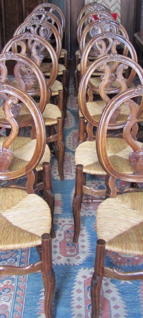 fig 1. Superb set of 12 Antique French Dining Chairs