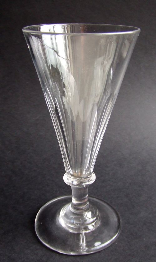 Georgian Facet Cut Ale Glass Circa 1800