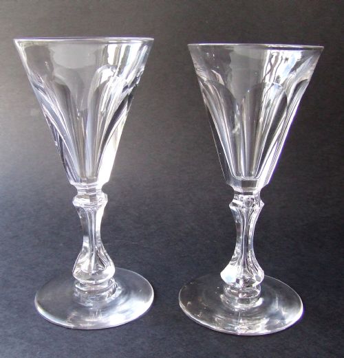 Pair of Georgian Cut Glass Port or Gin Glasses