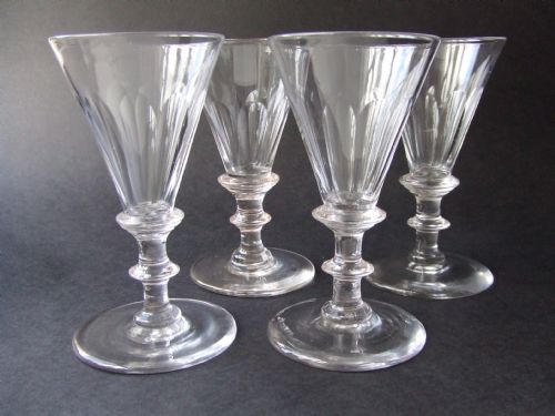 Set of Four Georgian Port Wine Drinking Glasses