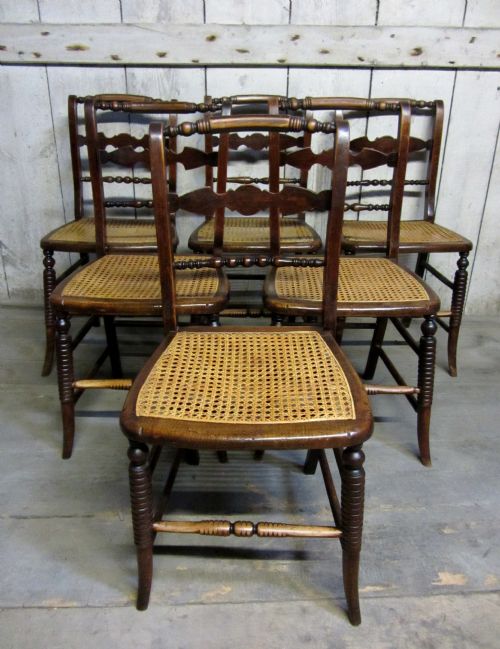 Set of 6 Regency Stained Beech Kitchen Dining Chairs
