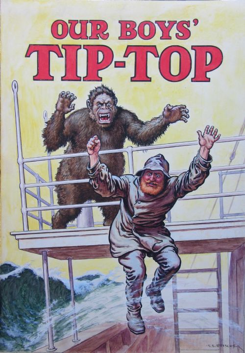 E.e. Briscoe, Original Watercolour Illustration for Our Boys Tip Top Annual 1929