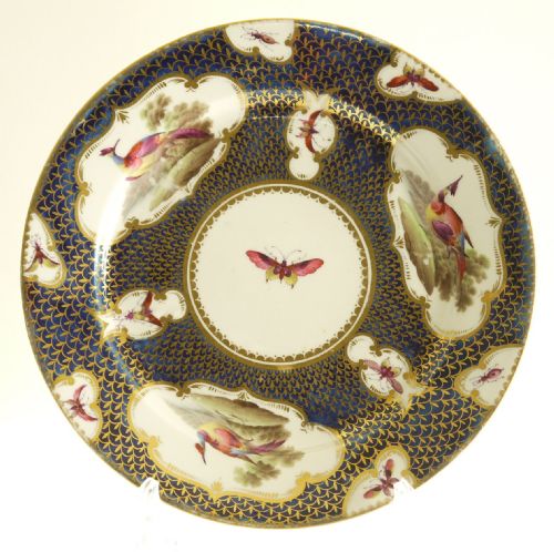 Chamberlains Worcester Blue Scale Ground Plate Circa 1820