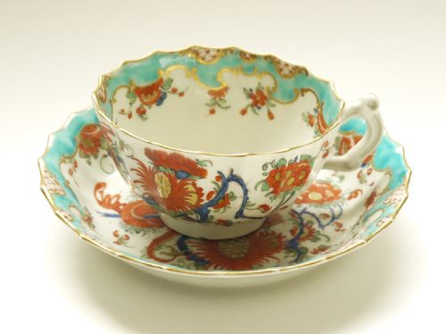 Worcester Dr Wall Jabberwocky Cup & Saucer in Kakiemon Style