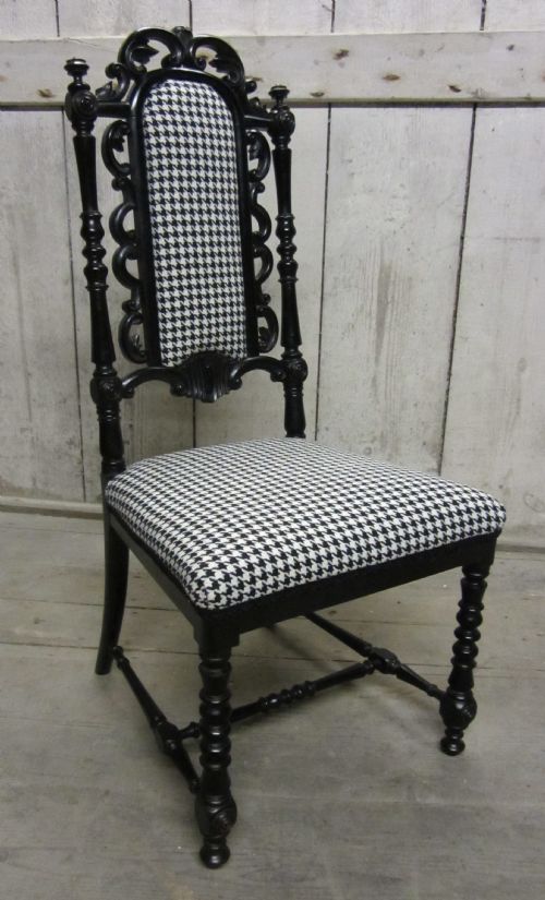 Lovely Quality Victorian Ebonised Mahogany Low Chair