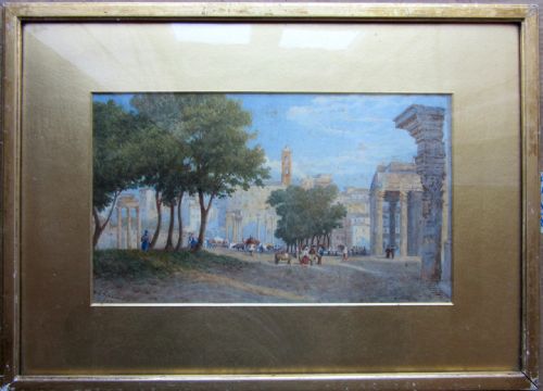 Arthur Glennie Watercolour of the Roman Forum, Rome, 1887