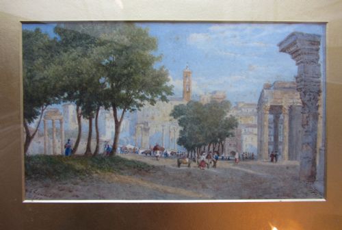 fig 1. Arthur Glennie Watercolour of the Roman Forum, Rome, 1887