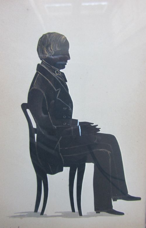 fig 1. Samuel Metford Silhouette in original Papier Mache Frame