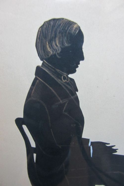 fig 2. Samuel Metford Silhouette in original Papier Mache Frame