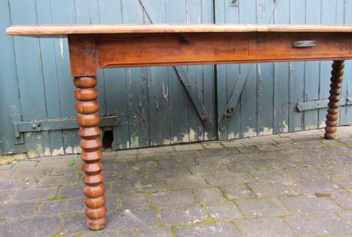 fig 1. Large Rustic French Farmhouse Table 202cm long. seats 8