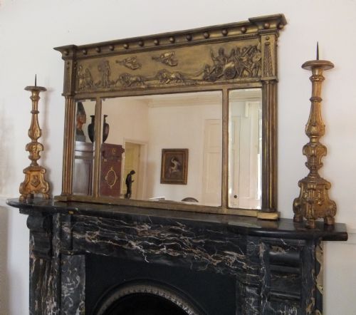 Antique Gilt Overmantle Mirror, Circa 1900 in Regency Style