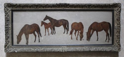Equestrian Oil Painting of Horses, Circa 1915-20