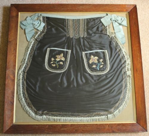 A Victorian Rosewood Framed Hand Embroidered Apron