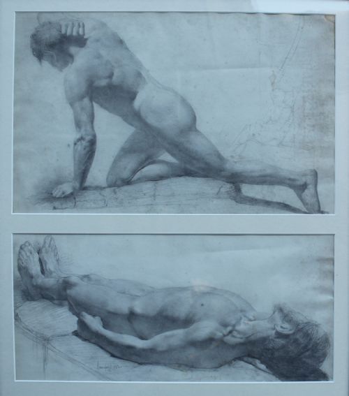 Superb Pair of 19th Century Male Nude Studies