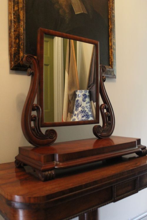 An Antique William IV or Early Victorian Mahogany Toilet Mirror Circa 1840