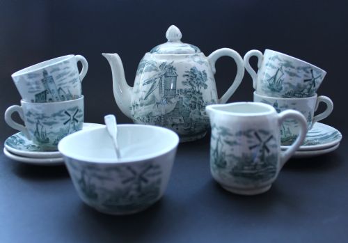 Antique Staffordshire Pottery Child's Miniature Toy Tea Set