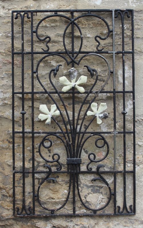 A Victorian Architectural Cast Iron Foliate Window Grille \ Panel