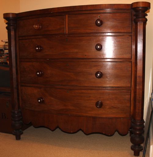 A Welsh Victorian Mahogany Bowfront Chest of Drawers, Circa 1890