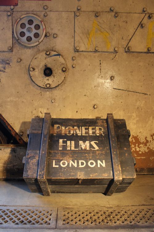 A Pine Transit Box \ Trunk Stencilled 'Pioneer Films, London'
