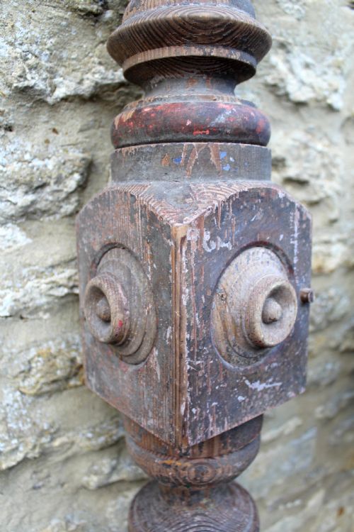A Very Large Victorian Gothic Architectural Staircase Newel Post Circa 1870