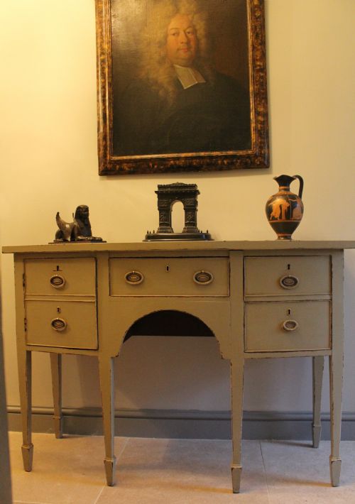 A Small Regency Painted Mahogany Bowfront Sideboard Circa 1815