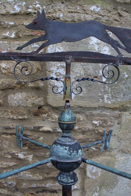A Vintage Copper and Steel Fox Weather Vane